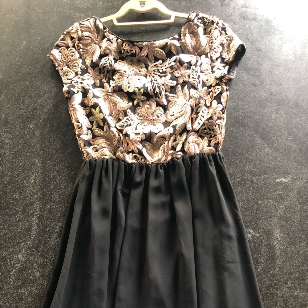Gold and Black Dress
